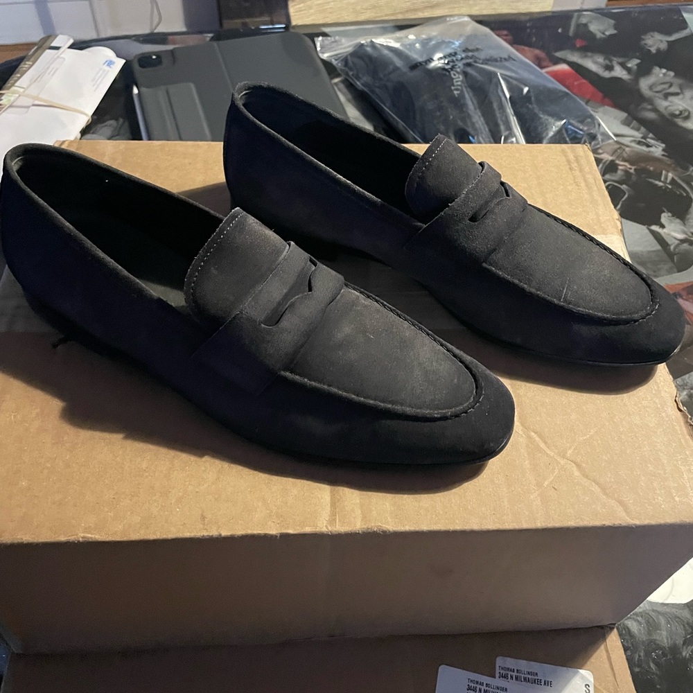 To Boot New York Charcoal Suede Loafers